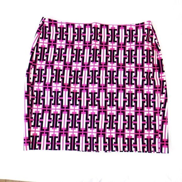 Banana Republic geometric hot pink black skirt Sz14 - Picture 1 of 3